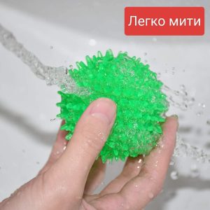 Мяч TPR з шипами круглий звуковий для собак 5 см синій (з пищалкою)