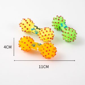 Іграшка для собак кісточка TPR з шипами і зі звуком, 11×4 см
