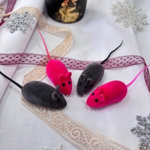 Іграшка для котів мишка велюрова зі звуком (пищалкою)